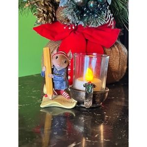 Vintage Yankee Candle Dear Santa Mouse Votive or Tea Light Candle Holder